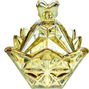 Free People 7oz Crystal Clear Glass Royal Embossed Apothecary Jar With Lids